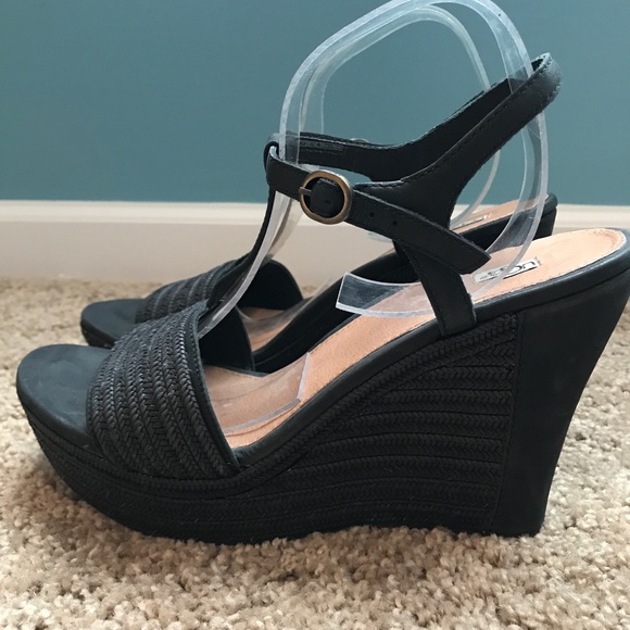 ugg black wedges